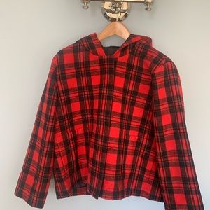 Kate Spade Saturday Plaid Hooded Lined Jacket